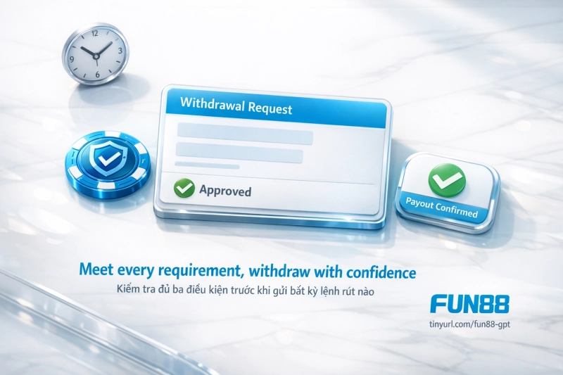 điều kiện rút tiền Fun88 KYC vòng cược tên tài khoản ngân hàng
