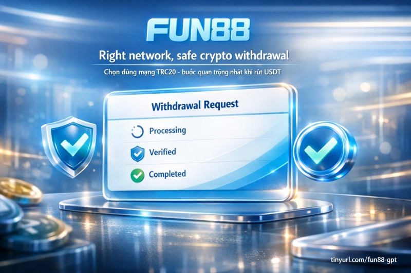 rút tiền Fun88 qua ví USDT-TRC20 hướng dẫn 7 bước chọn mạng