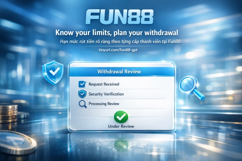 hạn mức rút tiền Fun88 theo thành viên tiêu chuẩn và VIP 2026